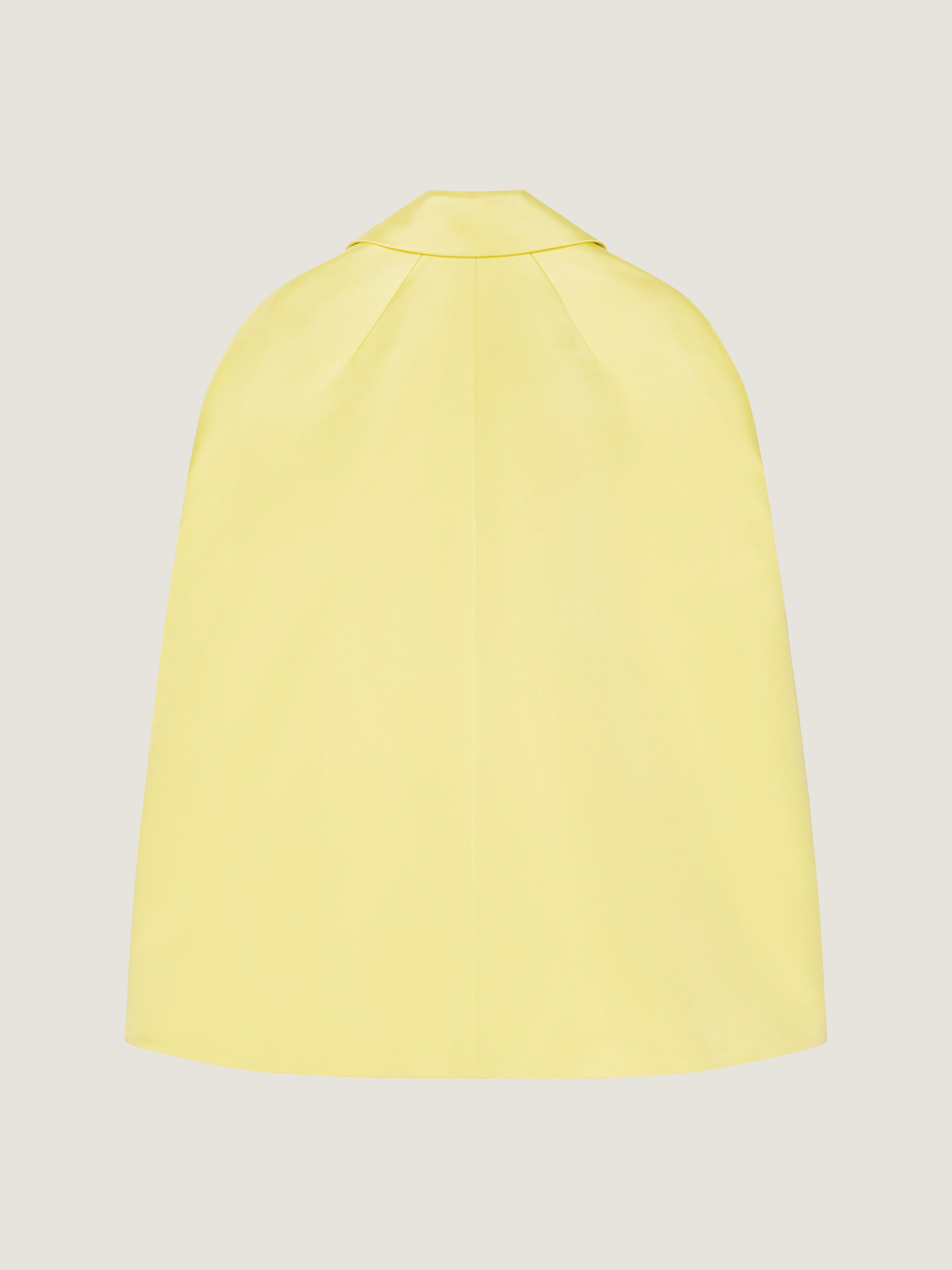 Cocoon coat in satin with cape